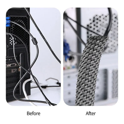 5-8mm Thermoresistant Tin Plating Cable Tube Sleeve EMI Shielded Flexible Wire Wrap Cover Line Cord Organizers Cable Management