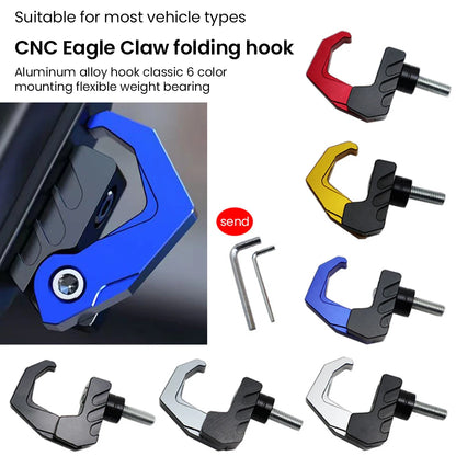 Motorcycle Helmet Holder Folding Hook CNC Aluminum Luggage Bag Hook Holder Hanger Hooks Motorbike Scooter Gadget Hooks