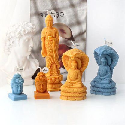 Buddha Silicone Candle Mold Church Buddha Incense Candle Plaster Decoration Mold Diy Church Candle making Supplies