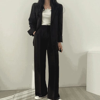 Suit Jacket Casual Office Lady Elegant Solid Single-breasted Women Blazer