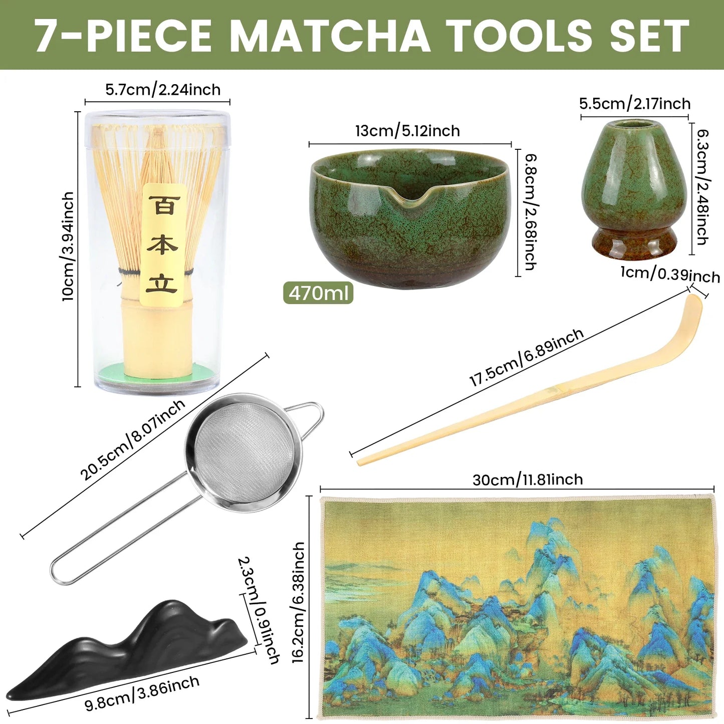 Matcha Whisk Set Easy to Clean Matcha Tea Set Versatile Matcha Whisk and Bowl Set Sturdy Matcha Kit Include Matcha Bowl Kit