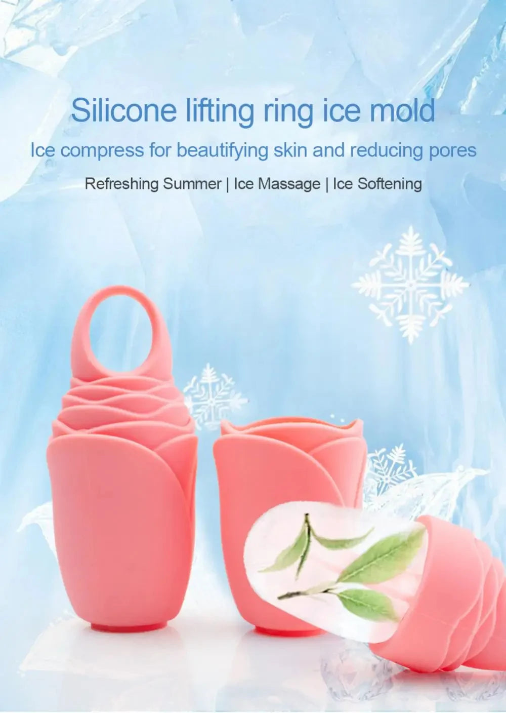 1pc Skin Care Beauty Lifting Contouring Tool Silicone Ice Trays Ice Globe Ice Balls Face Massager Facial Roller Reduce Acne