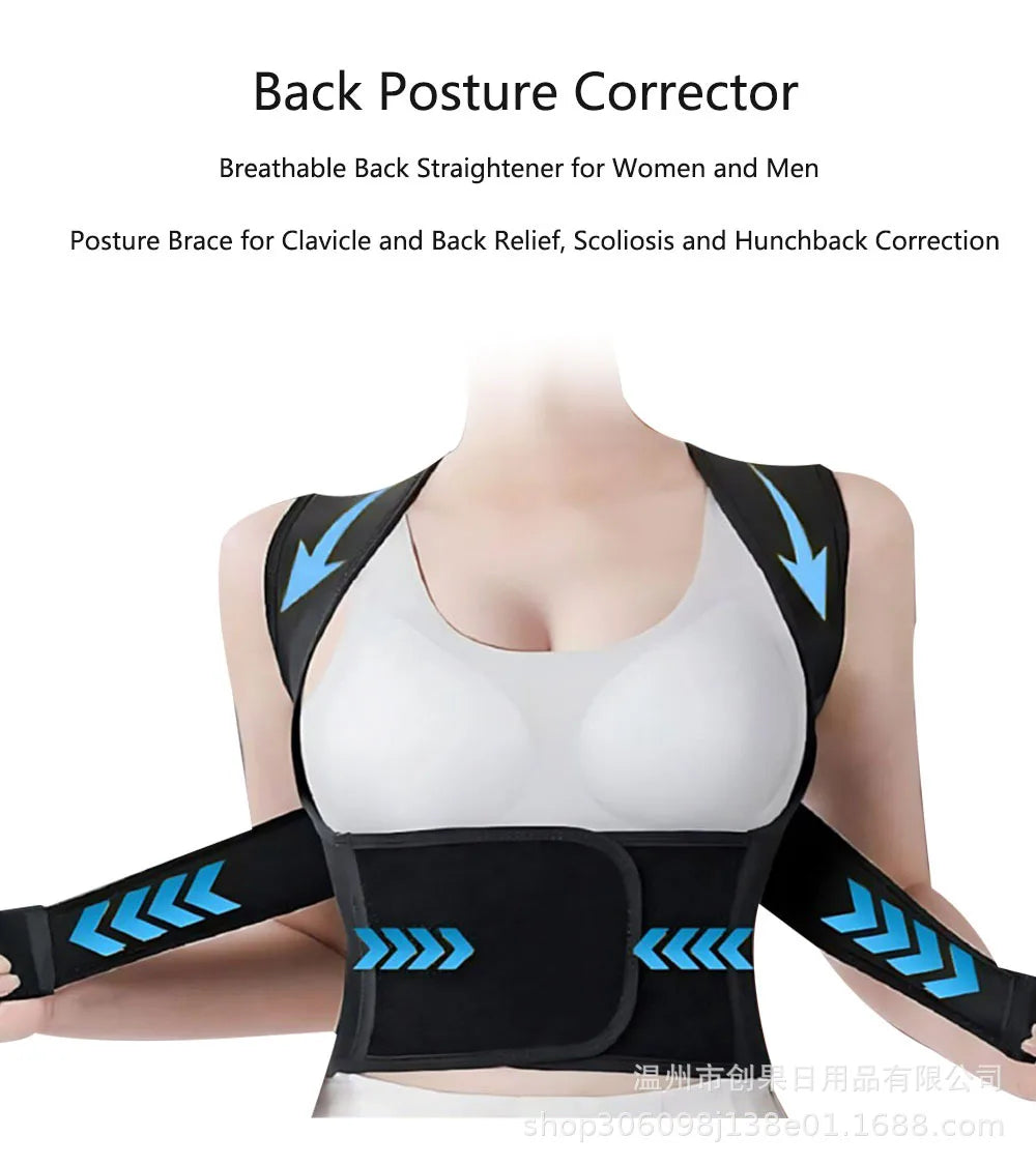 Back Brace Posture Corrector for Women and Men, Shoulder Straightener Adjustable Full Back Support Upper and Lower