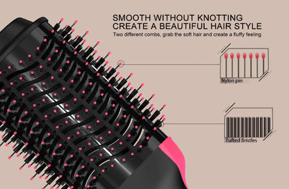 LISAPRO Hot Air Brush &One-Step Hair Dryer Brush &Volumizer 1000W Blow Dryer Soft Touch Pink Styler Gift