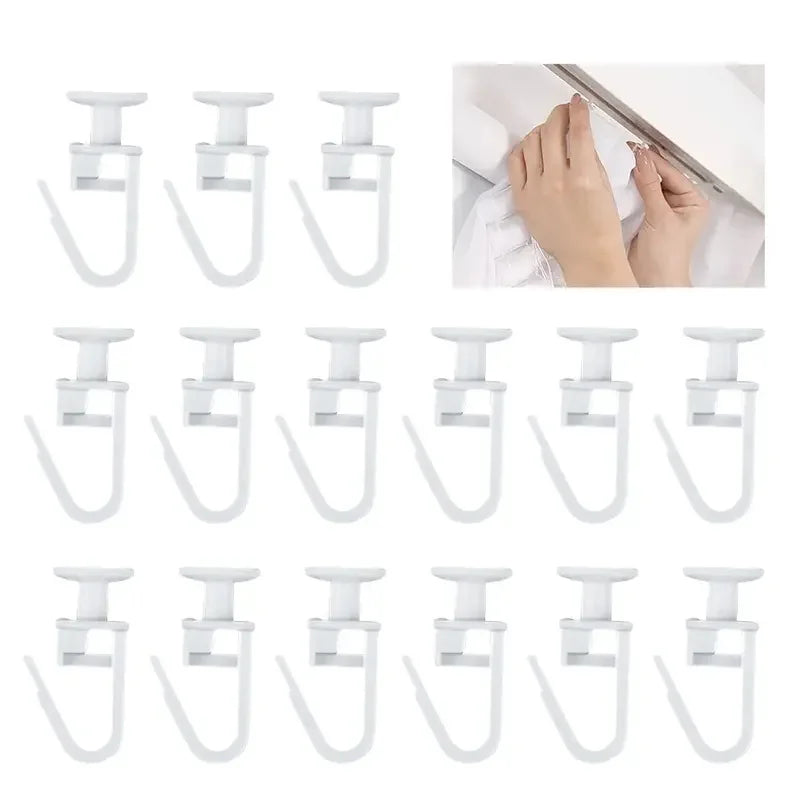 50/100pcs Curtain Track Mute Slider Plastic Curtain Hook Room Shower Curtain Hanging Hook Curtain Replacement Parts