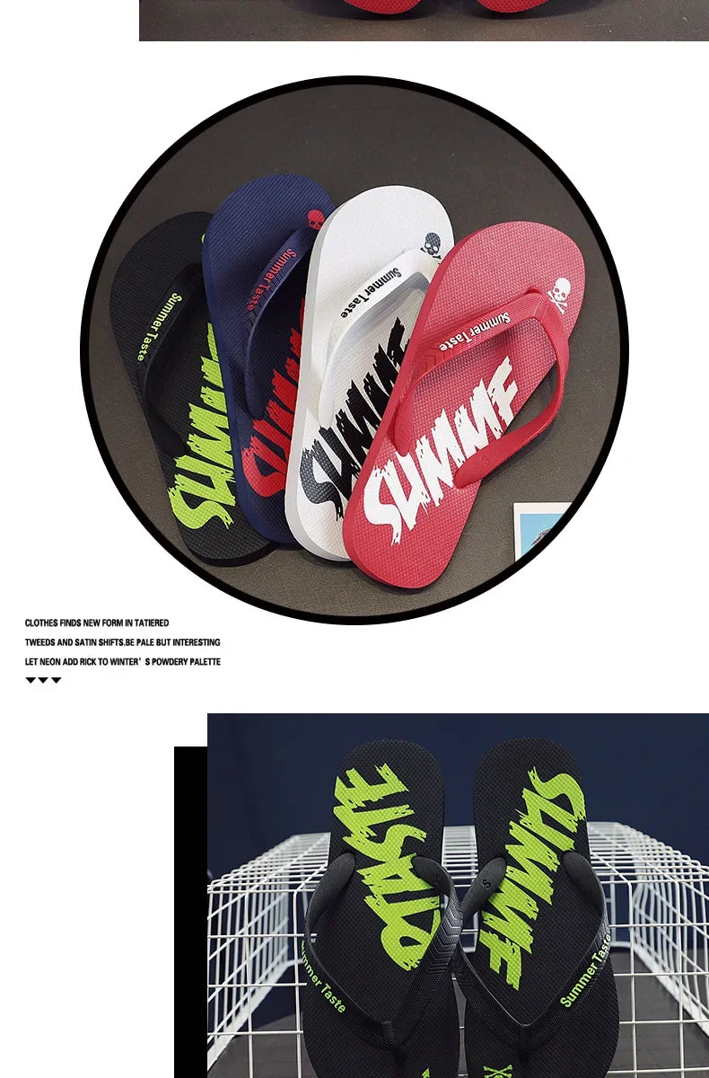 Flip-flops Men's Summer New Soft Sole Non-slip Flip-flops Youth Leisure Beach Sandals Sandalias De Fiesta Elegantes