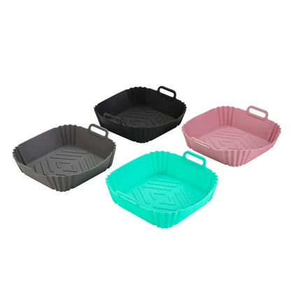 Air Fryer Liners Reusable Non-Stick Silicone Round Square Baking Tray Molds for Airfryer Oven Baking Basket Accessories