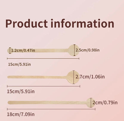 100pcs Round Disposable Wooden Coffee Stirrers Coffee Stirrer Sticks Stir Beverage Sticks Stir for Bar Cafe  or Home Use