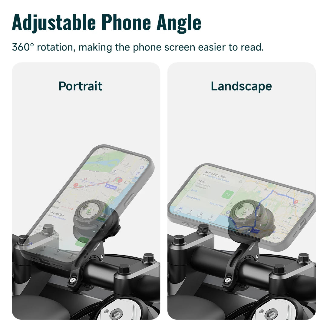 Magnetic Motorcycle Phone Mount Holder with Vibration Dampener & Secure Lock Handlebar Phone Mount for Motorcycle Bike Scooter