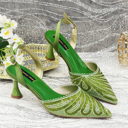 High Quality African Wedding Shoes Summer Sandals for Wedding 2025 Sexy Pumps Rhinestone Fashion Women Wedding Shoes