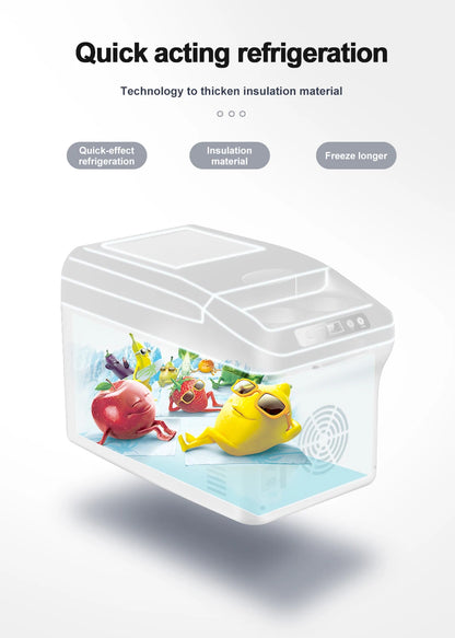 Car Refrigerator 15L Mini Fridge Refrigeration/Heat 12V/24V Green and Energy Efficient Multi-Purpose Auto/Home Refrigerator