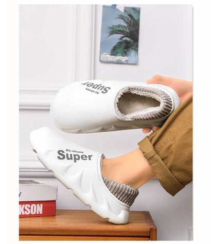 Plus Size 4849 Winter Men Slippers Warm Fur Home Slippers for Men Fashion Plush House Cotton Shoes Womens Wear Slides New