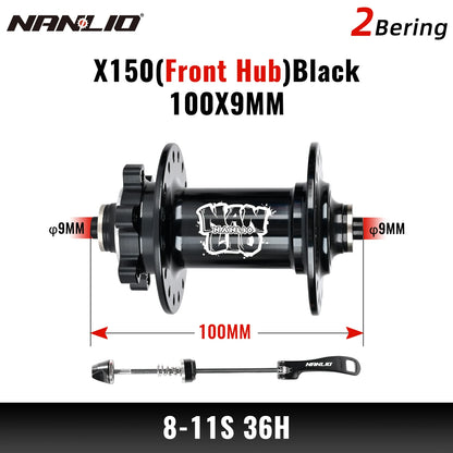 Bicycle hubs Nanlio X150 Mountain Bike Hubs 6 Pawls 150 Engagement Rear Hub HG MS XD 8-12 Speed 28 32 36 Holes Noisy wheel Hubs