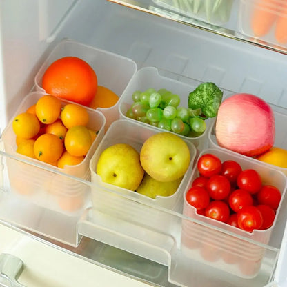 Plastic Refrigerator Organizer Bin Stackable Door Organizer Food Fresh Box Pantry Container Transparent Bins Shelf Basket
