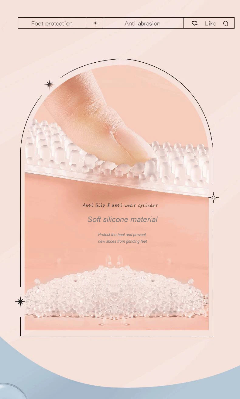 Upgrade Silicone Heel Stickers Heels Grips for Women Men Anti Slip Heel Cushions Non-Slip Inserts Pads Foot Heel Care Protector
