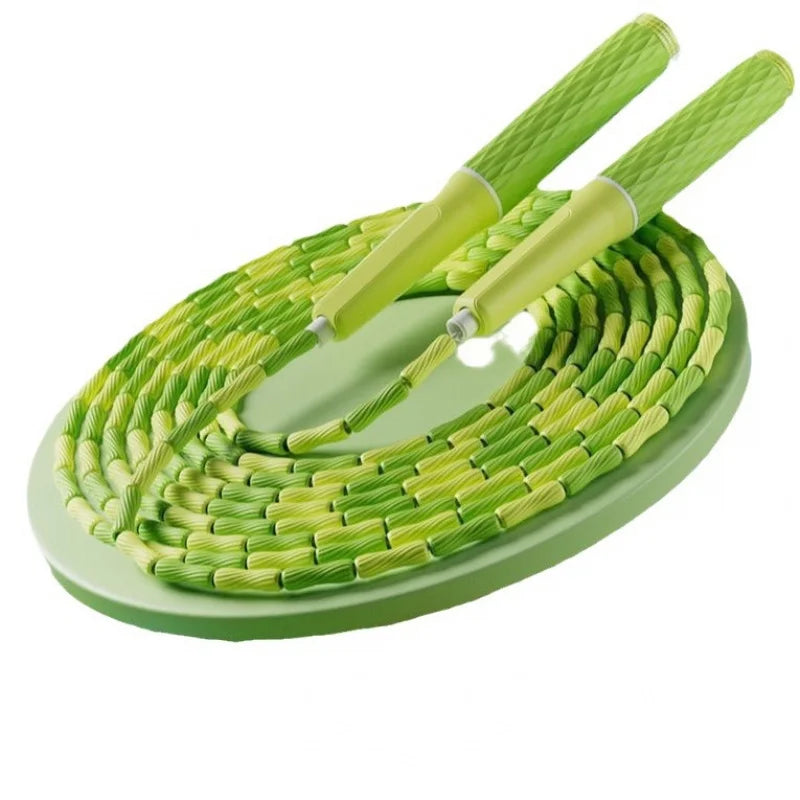 Exam Prep Student Jump Rope – Bamboo Soft Beads Anti-Tangle Design, Ergonomic No-Knot Rope for School Entrance Tests