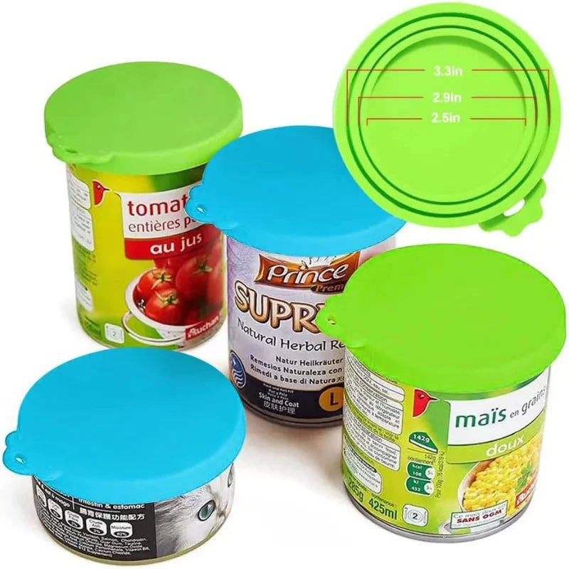 Reusable Pet Food Can Cover and Spoon Portable Dogs Cat Storage Tin Cap Lid Seal Cover Health Pet Supplies Pet Silicone Lids Can