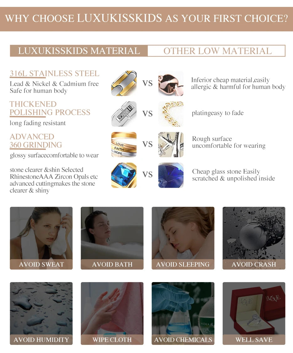 LUXUKISSKIDS Fashion Flower Necklace Earrings Set Jewelry Women Stainless Steel White Shell Clover Bracelet Jewelry Accessories