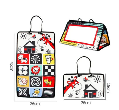 Black and White Newborn Mirror Toys Baby Tummy Time for Babies Montessori Development Crawl High Contrast Activity Sensory Toy