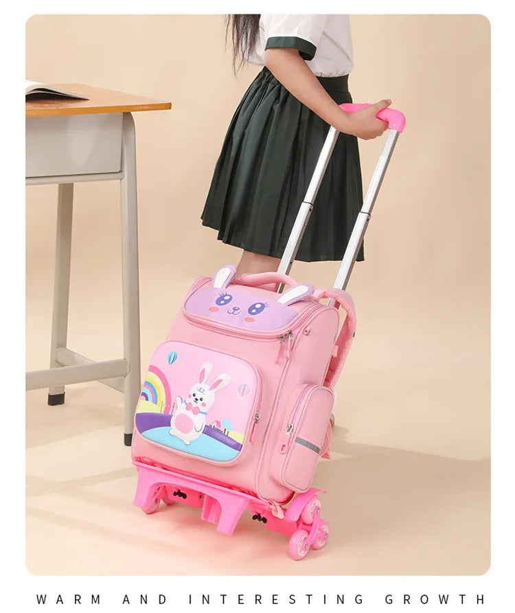 Kids Trolley Backpack For Girls Primary School Rolling Backpack for Boys School bag with Wheels School Wheeled Backpack Book Bag