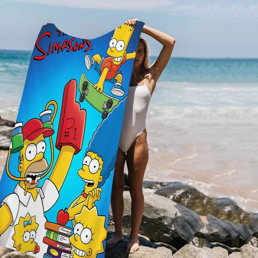 THE S-SIMPSONS Anime Cartoon Beach Towel Cute Kawaii Room Decor Bath Girls Children Hand Towels For Bathroom Shower