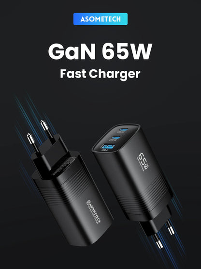 65W GaN USB Type C Fast Charger For Laptop PPS 45W PD QC 3.0 Quick Charge For iPhone 14 13  Samsung Xiaomi Realme Phone Charger