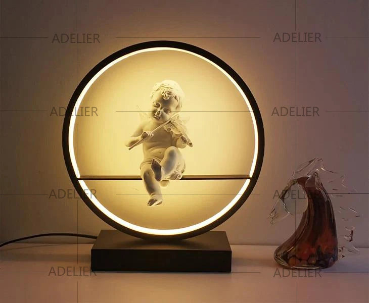 LED Angel table lamps bedroom bedside decorative lamp married couple romantic warm desk lamp