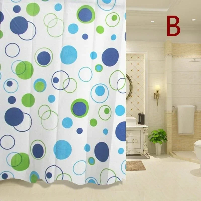 180*200cm Bathroom Curtain Waterproof Shower Curtain with 12 Curtain Hooks and Rings Shower Curtain Set