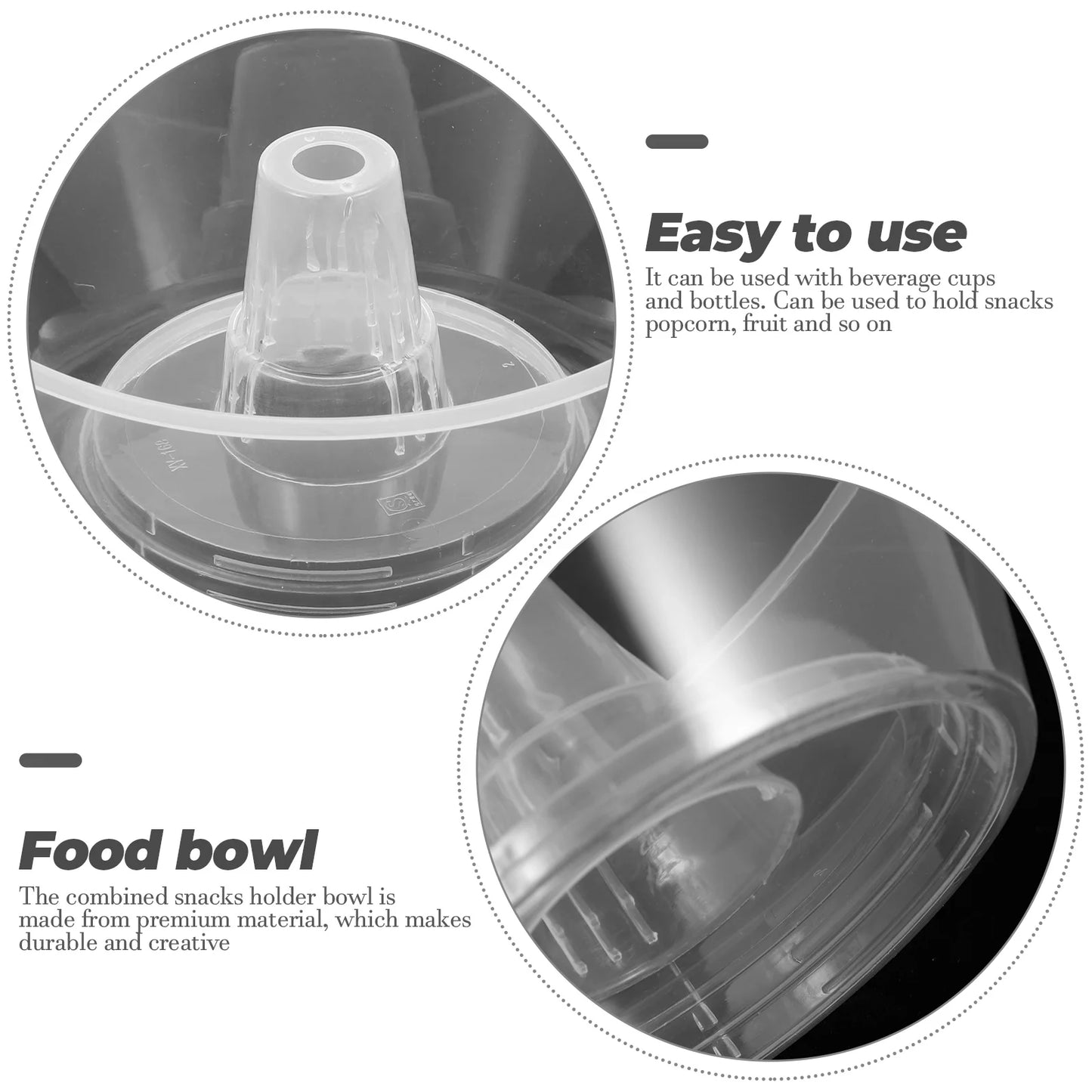 10pcs Drink Cup Top Bowls Popcorn Tray Beverage Cup Holder Bowl Disposable French Fries Drink And Snack Fruit Combination Cup