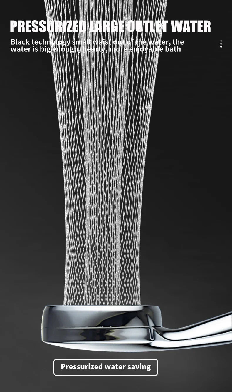 High Pressure Water Saving Rainfall Shower Head Bathroom Accessories ABS Chrome Holder Showerhead  Bathroom Accessories