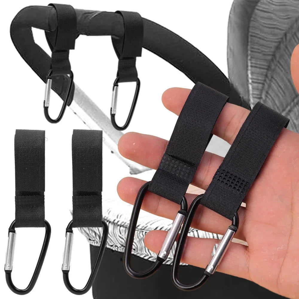 2/1pcs Baby Stroller Hook Clip Aluminum Alloy Carabiner Cart Organizer Diaper Bag Shopping Pram Hook Hanger Stroller Accessories