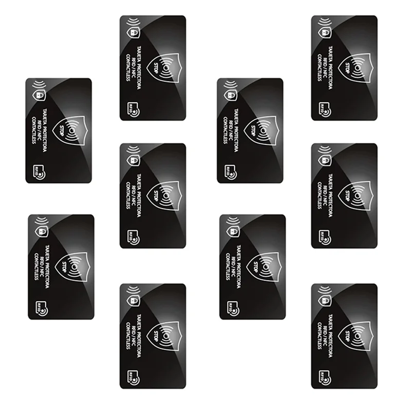 ABUO-10Pcs RFID Blocking Card Holder NFC Anti-Theft Shield Case IC Bank Card Protection Secure Wallet Blocker