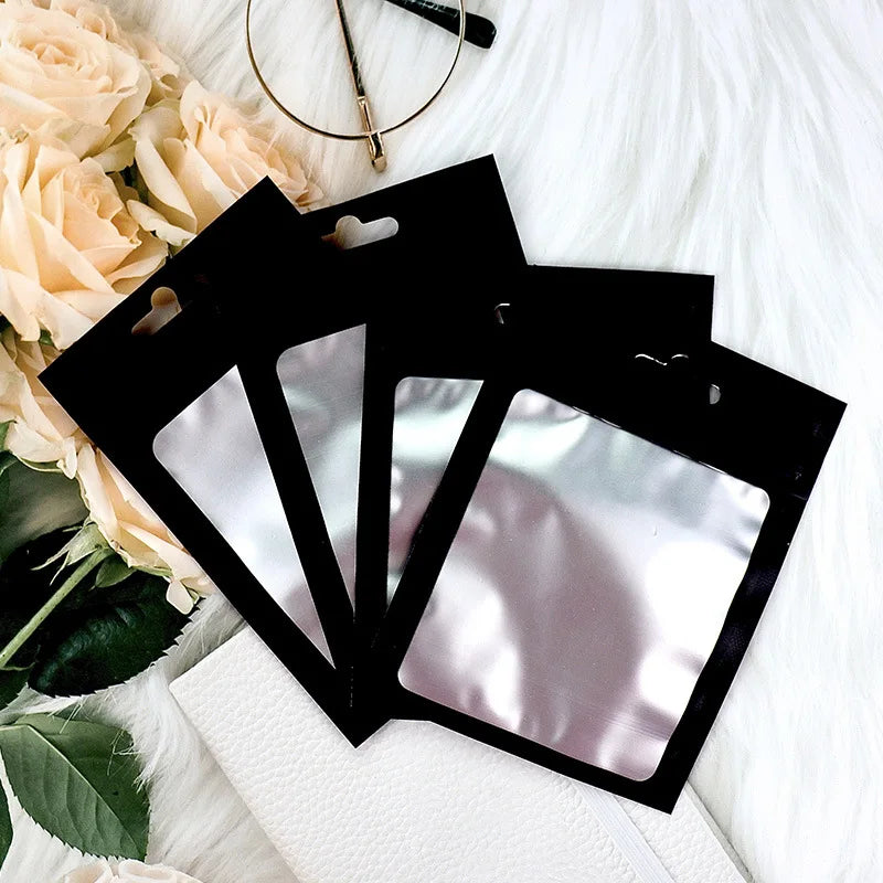 50Pcs Thicken Ziplock Bags Colorful Resealable Zipper Bags Pouch Jewelry Display Electronics Accessories Packaging Storage Bags