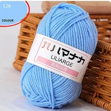Multi-purpose 25g/ball Milk Cotton Yarn for DIY, Handmade Crafts, Amigurumi, Hats, and Bags