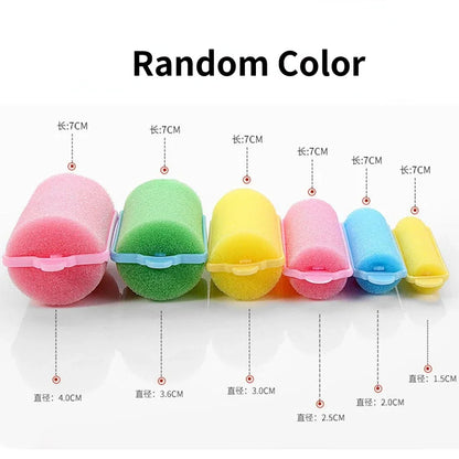 6-14Pcs/Lot Sponge Hair Rollers Foam Hair Roller Sleeping Hair Curlers Flexible Styling Curlers Sponge Curlers Random Color 2025