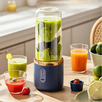 Portable electric juicer, multifunctional dual cup juicer, fruit blender, milkshake, USB rechargeable blender, smoothie maker