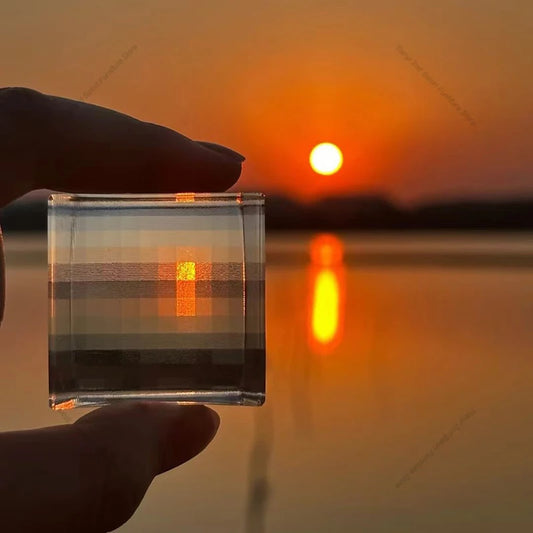 Crystal Pixel Stone Landscape Photo Clock In Art Student Pixel Filter Creative Gift Niche Advanced Decoration Crafts - TIANYI