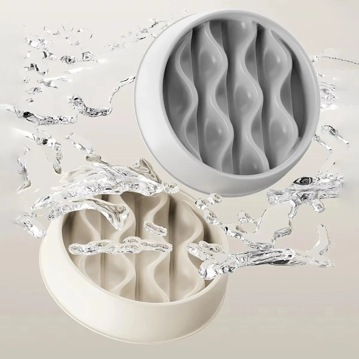 Paw Print Slow Feeder Bowls for Dogs, Cat Non-Spill Pet Food Water Dish, Easy Clean, Digestive Health, Dual-Use Prevents Choking