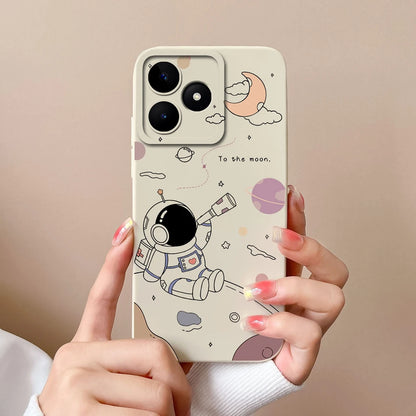 Case For Realme Note 50 Flower Painted Upgrade Lens Protection Soft Back Cover Model RMX3834 Liquid Silicone Phone Protectors