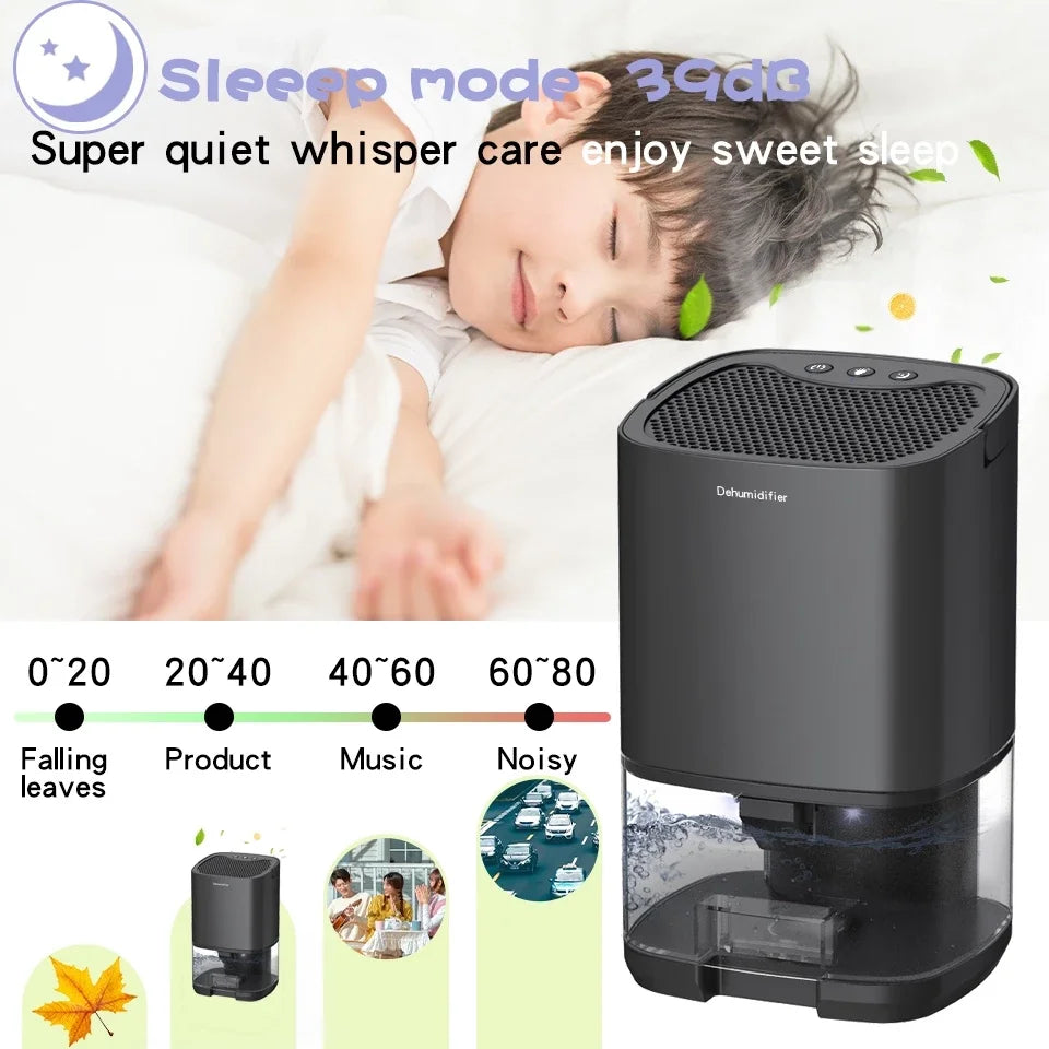 Smart Air Purifier Portable Silent Dehumidifier Home Dehumidifier Dryer Bedroom Office Kitchen Deodorizer Dryer EU/US Plug