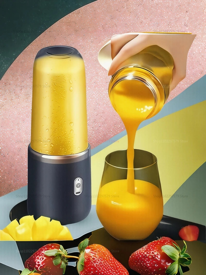 Portable Juicer Cup 6 Blade Blender Household Fruit Juicer Smoothie Mixer Machine USB Rechargeable Juice Extractor Kitchen Tool