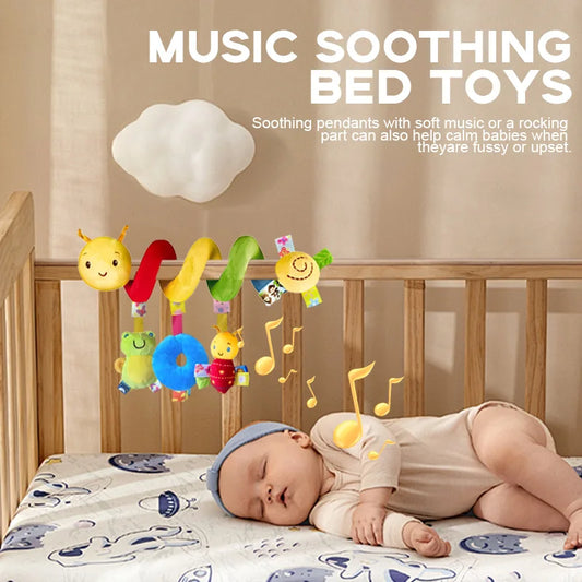 Baby Hanging Car Seat Toys Plush Bed Winding Soft Toy with BB Squeaker and Rattles Babies Newborn Toy 0 3 6 12 Months Doll Gifts