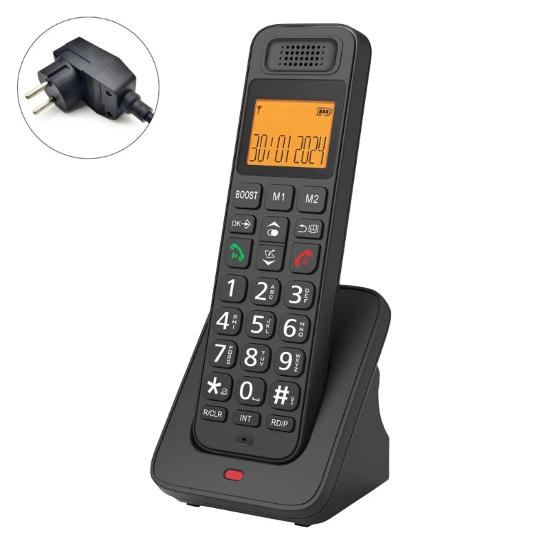 D1018 Handheld Wireless Phone Home Telephone with Clear Sound Quality and Low Radiation for Families