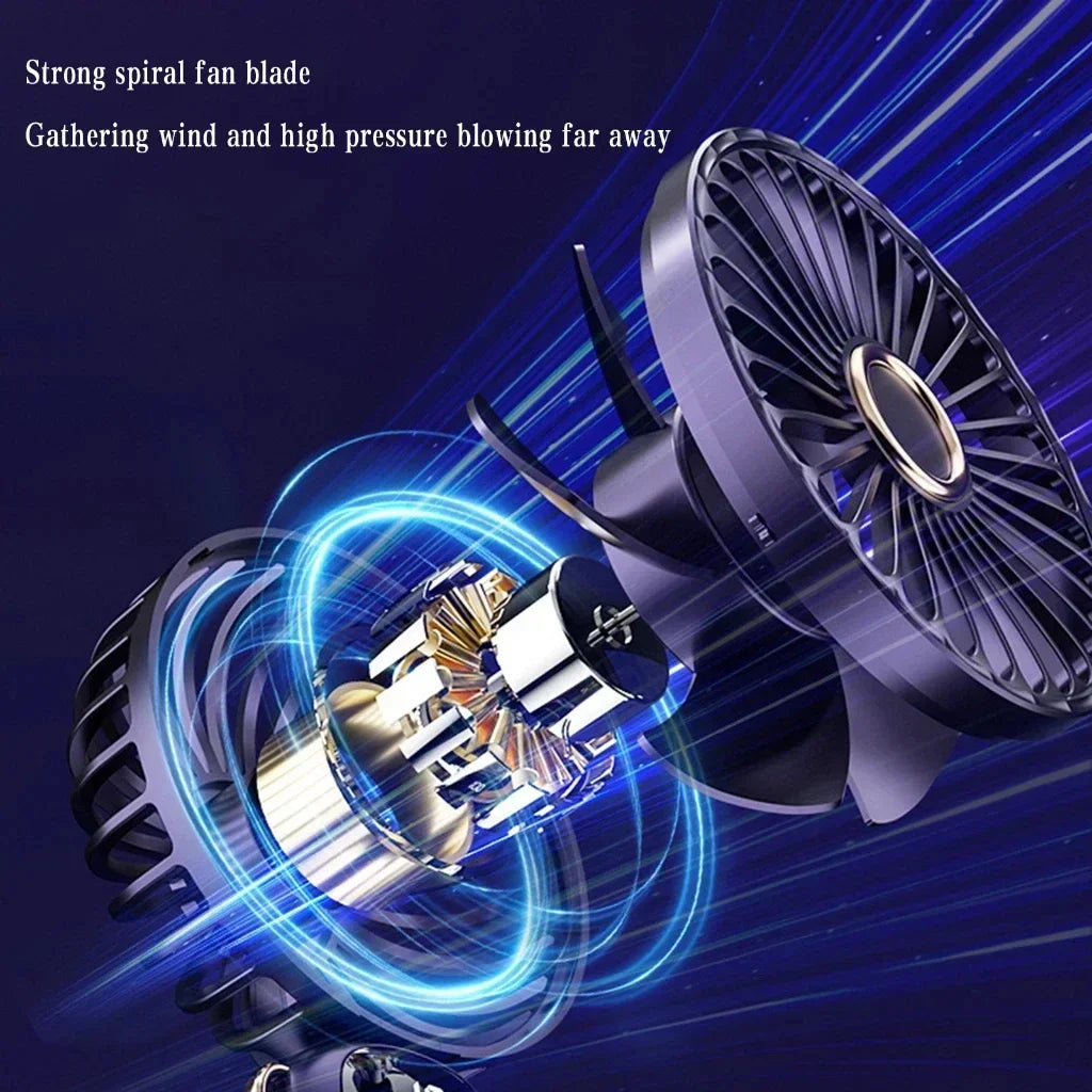 Handheld Neck Hanging USB Mini Fan Foldable Portable 5 Speed Rechargeable Fan With Phone Stand And LED Display Screen