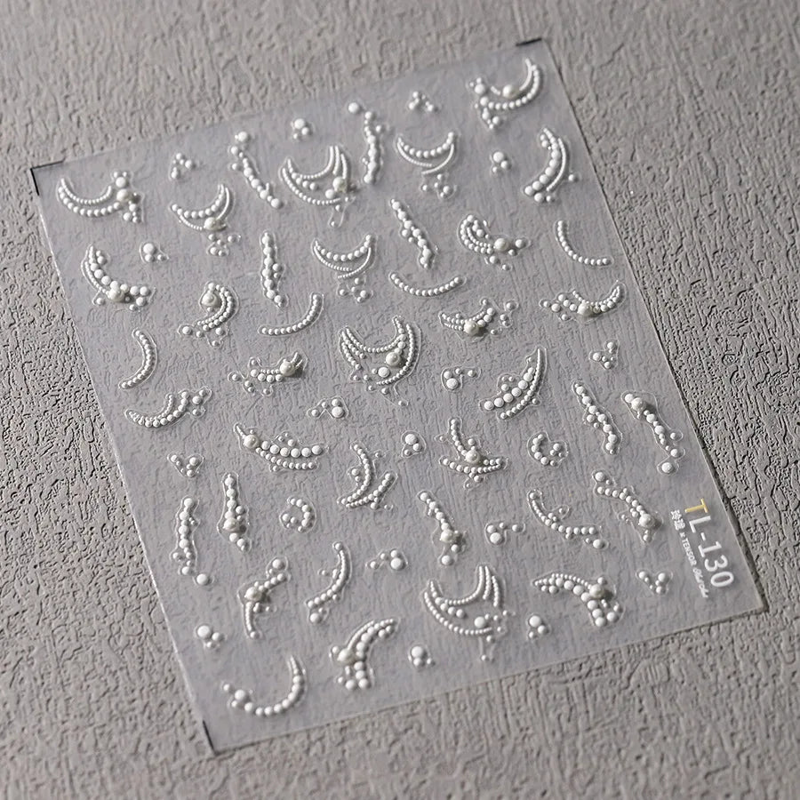 5Dquality pearl thread curtain nail art stickers French line decorative nail art stickers art slider decals nail art accessories