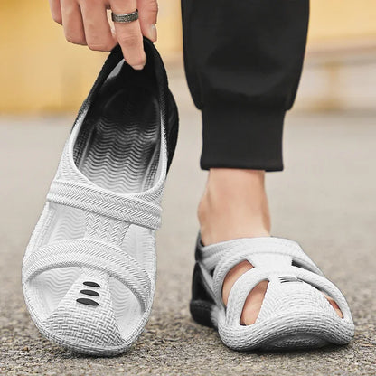 Sandalias Hombre Verano Sandals Men's New Summer Non-Slip Anti-Odor Hollow Breathable Outdoor Casual Flat Beach Shoes