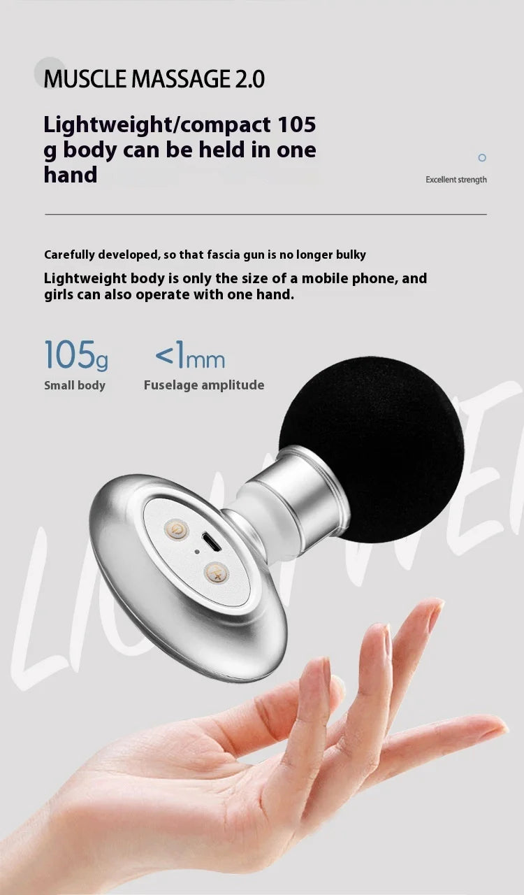 Portable Mini Wireless Massage Gun Home Electric Sports Handheld Fascial Gun Body Deep Tissue Muscle Vibration Fitness Massager