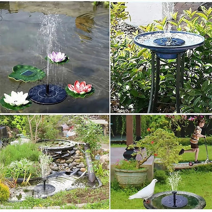 Solar Fountain Pump Floating Solar Panel Bird Baths Water Fountain with 4 Nozzles For Garden Outdoor Water Pool Pond Decor