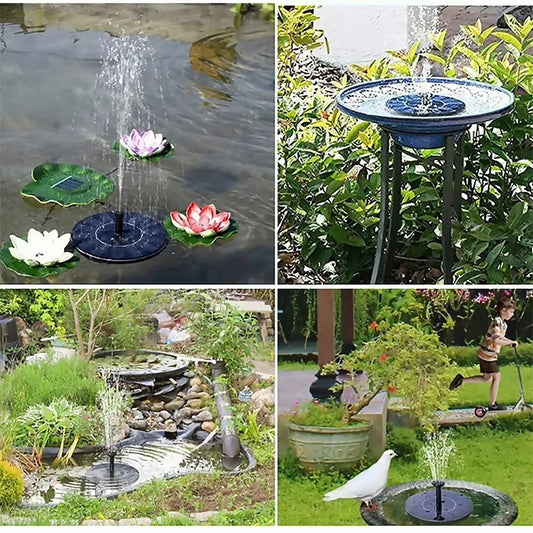 Solar Fountain Pump Floating Solar Panel Bird Baths Water Fountain with 4 Nozzles For Garden Outdoor Water Pool Pond Decor