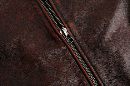 Copersian Men's Genuine Leather Jacket Natural Cowhide Hunting Jacket  Retro Motorcycle Jacket Spring Autumn Mens Clothes